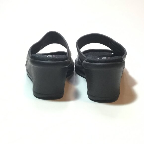 Skechers Memory Foam Rumblers Strappy Wedge Sandals 6.5 Grey - Picture 3 of 10